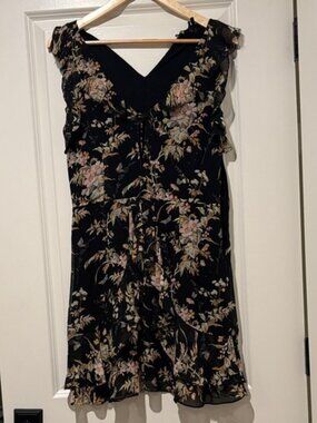 Paige silk floral Black Dress